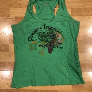 Green racer back tank top